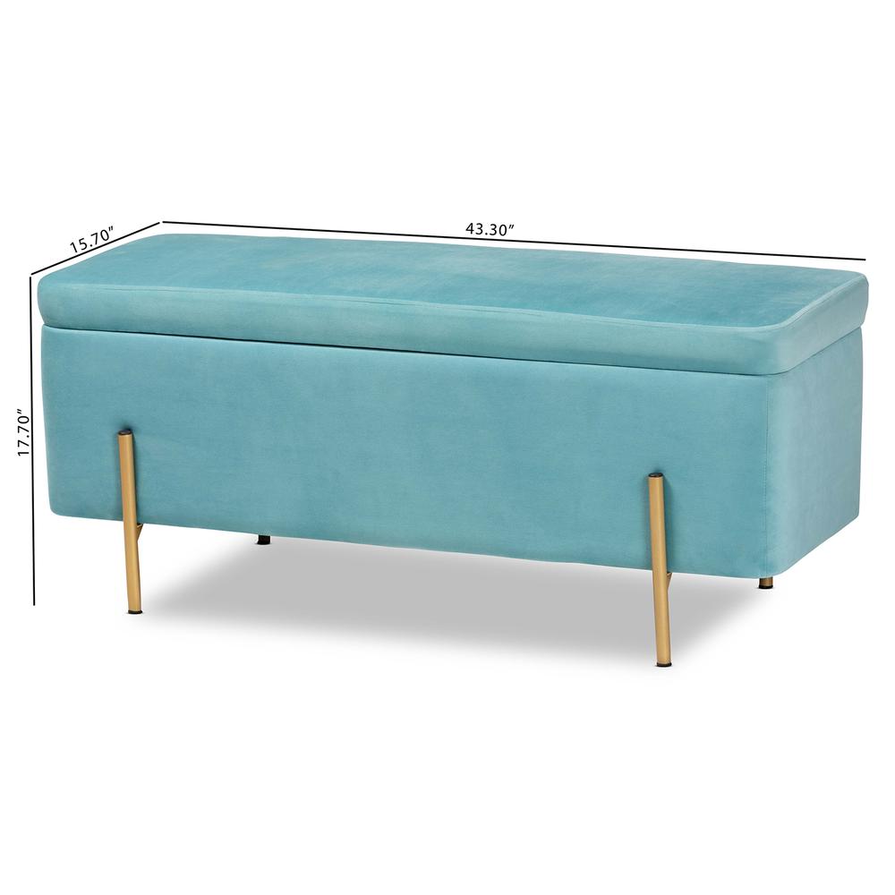 Gold Finished Metal Storage Bench. Picture 22