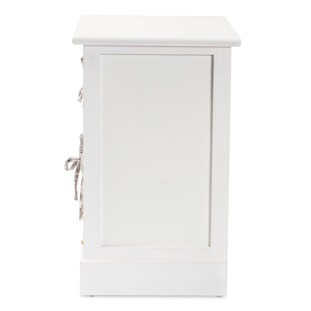 Rianne Modern Transitional White Finished Wood 2-Basket Storage Unit. Picture 14