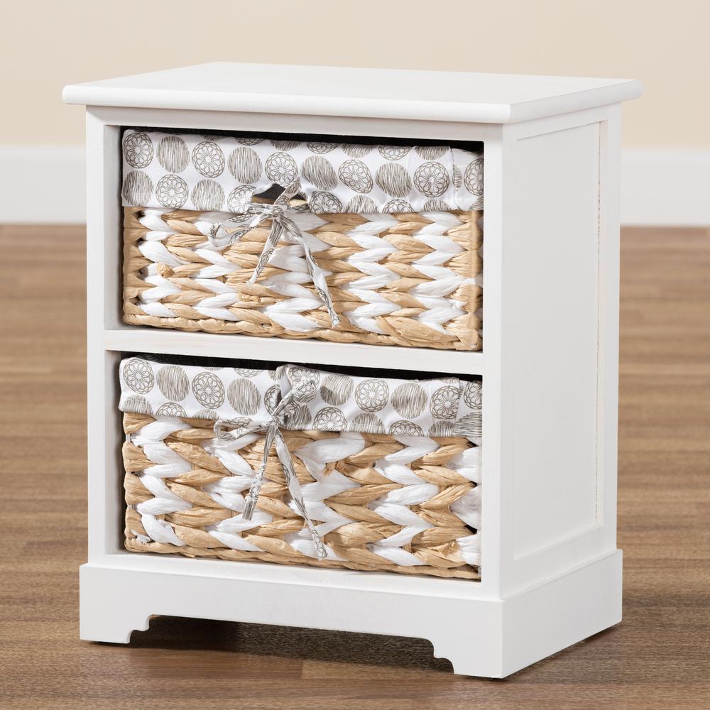 Rianne Modern Transitional White Finished Wood 2-Basket Storage Unit. Picture 19