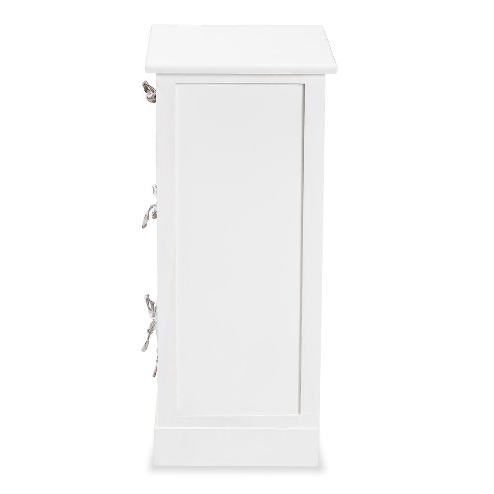 Rianne Modern Transitional White Finished Wood 3-Basket Storage Unit. Picture 14