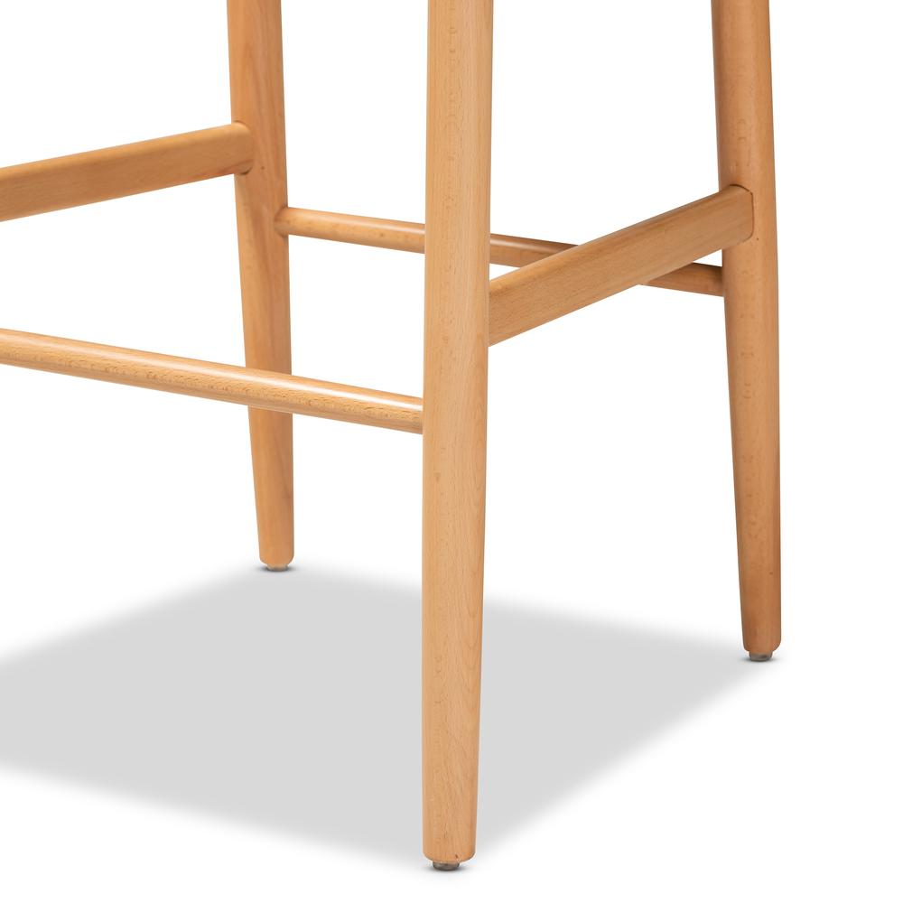 Paxton Modern and Contemporary Natural Brown Finished Wood 2-Piece Bar Stool Set. Picture 14