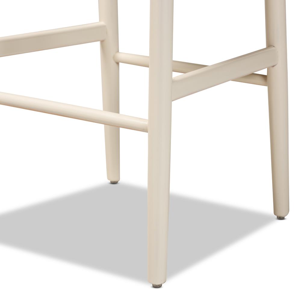 Paxton Modern and Contemporary White Finished Wood 2-Piece Bar Stool Set. Picture 14