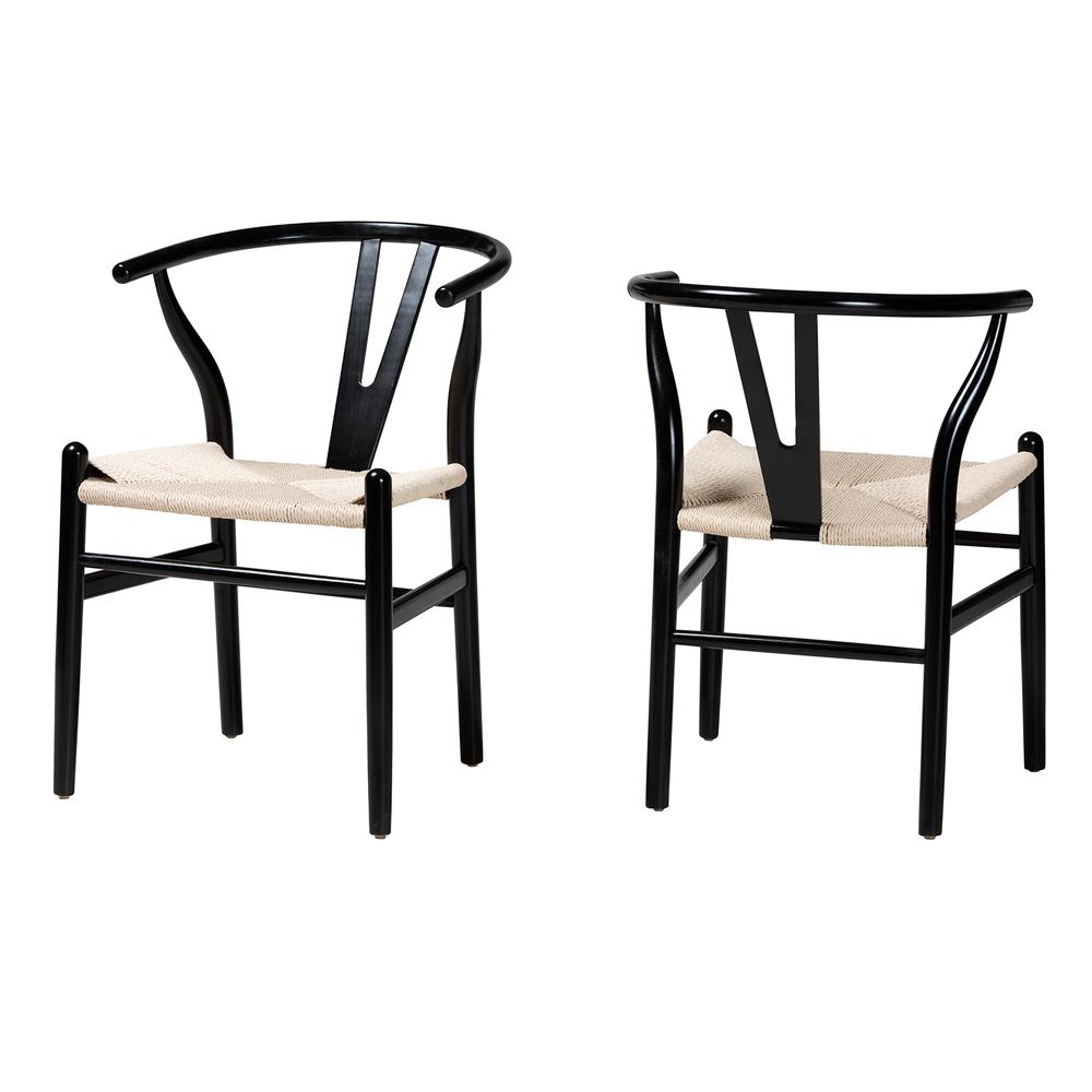 Baxton Studio Paxton Modern Black Finished Wood 2-Piece Dining Chair Set. Picture 10