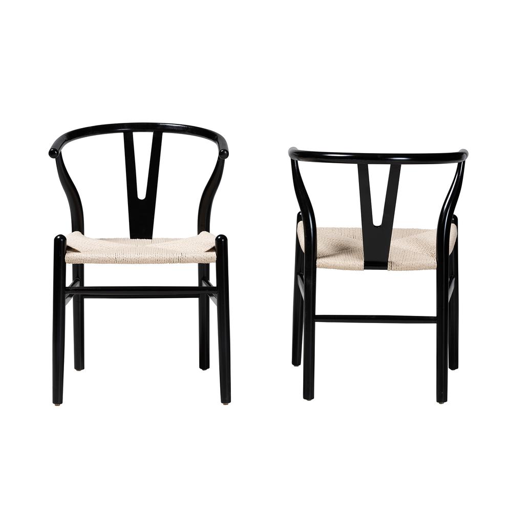 Baxton Studio Paxton Modern Black Finished Wood 2-Piece Dining Chair Set. Picture 11