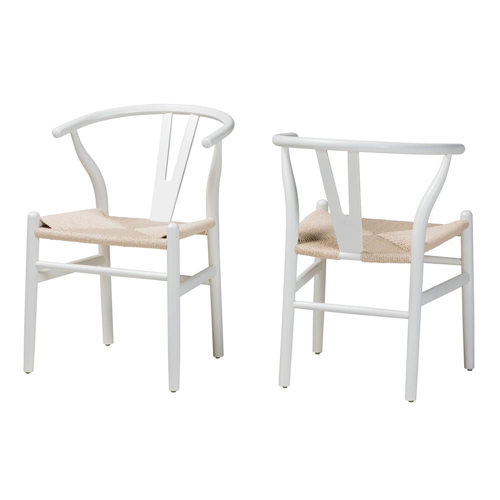 Baxton Studio Paxton Modern White Finished Wood 2-Piece Dining Chair Set. Picture 10
