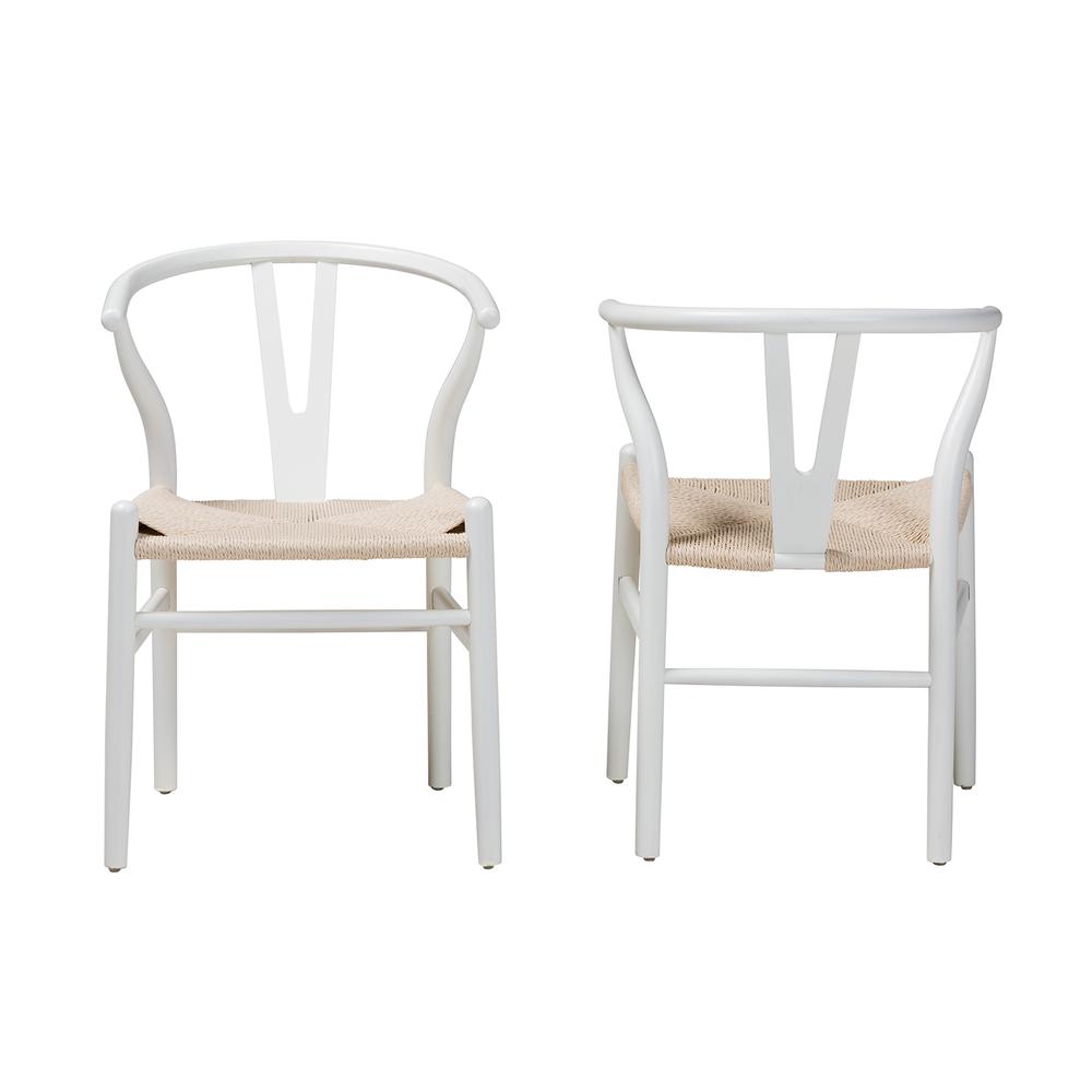 Baxton Studio Paxton Modern White Finished Wood 2-Piece Dining Chair Set. Picture 11
