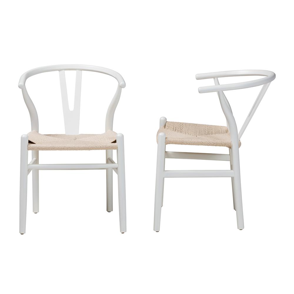 Baxton Studio Paxton Modern White Finished Wood 2-Piece Dining Chair Set. Picture 12