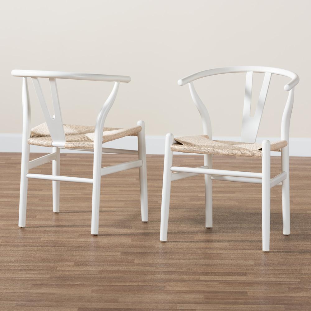 Baxton Studio Paxton Modern White Finished Wood 2-Piece Dining Chair Set. Picture 17