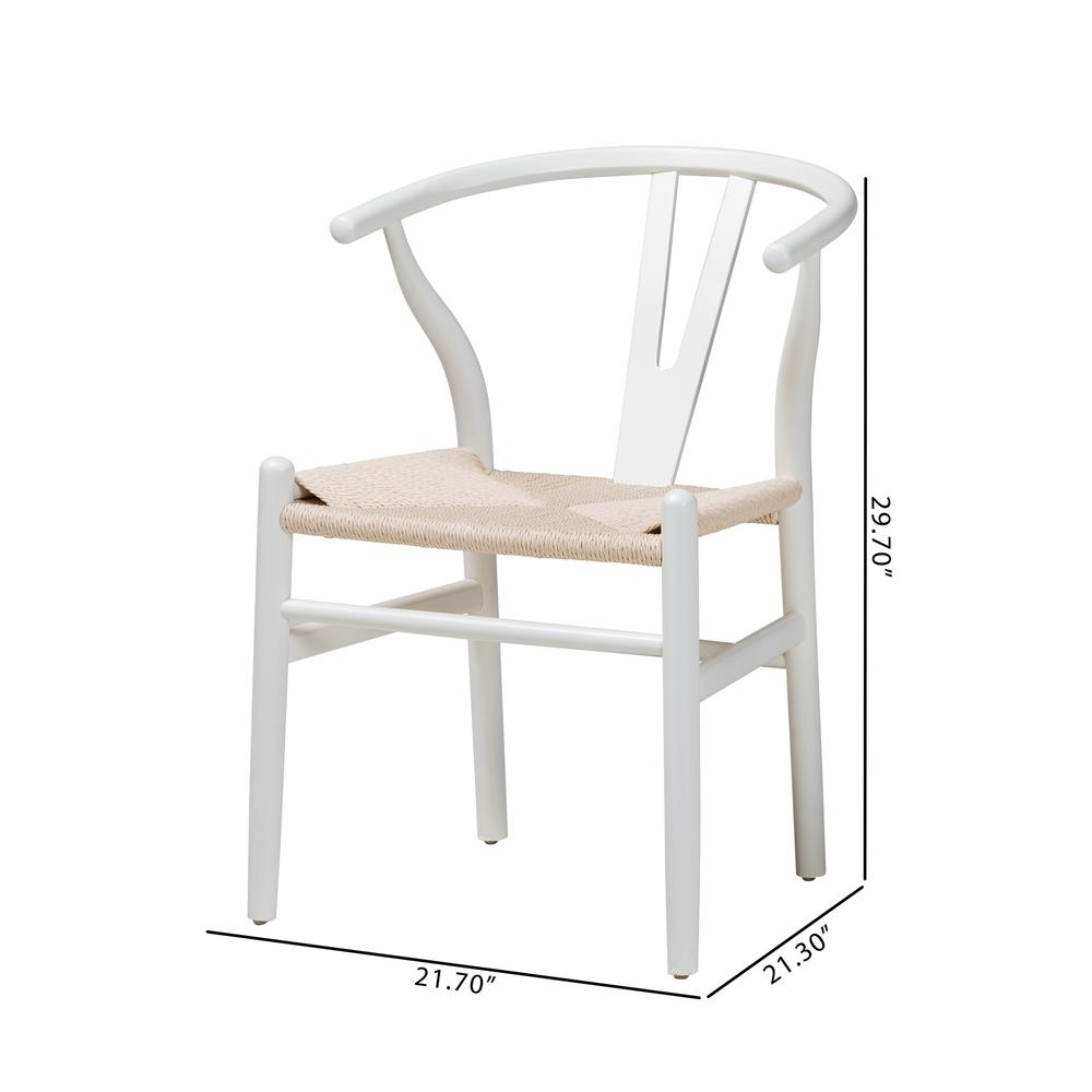 Baxton Studio Paxton Modern White Finished Wood 2-Piece Dining Chair Set. Picture 18