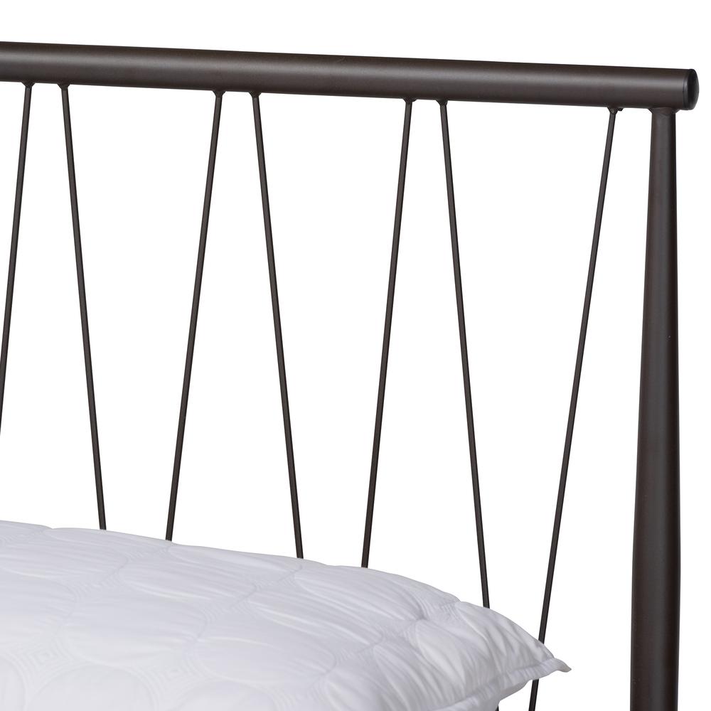 Samir Modern Industrial Black Bronze Finished Metal Full Size Platform Bed. Picture 14