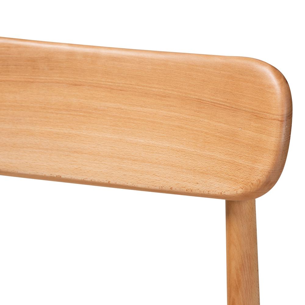 Raheem Mid-Century Modern Brown Hemp and Wood 2-Piece Dining Chair Set. Picture 12