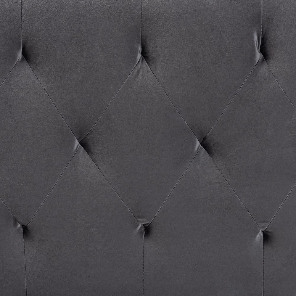 Baxton Studio Felix Modern and Contemporary Grey Velvet Fabric Upholstered Queen Size Headboard. Picture 3