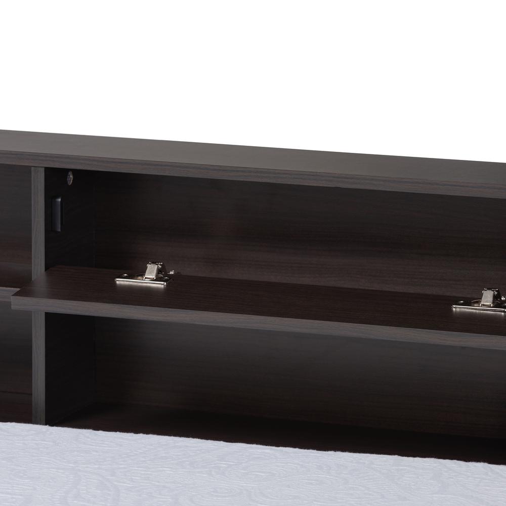 Dark Brown Finished Wood Twin Size Platform Storage Corner Bed. Picture 20