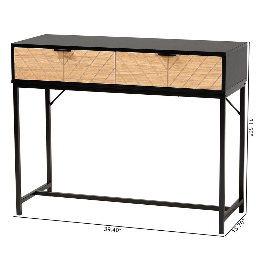 Black Metal 2-Drawer Console Table. Picture 20