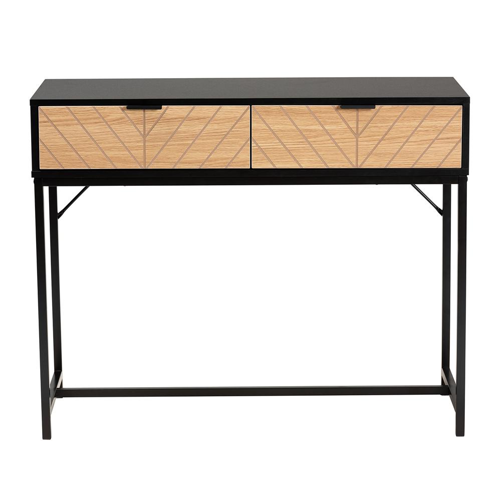 Black Metal 2-Drawer Console Table. Picture 13