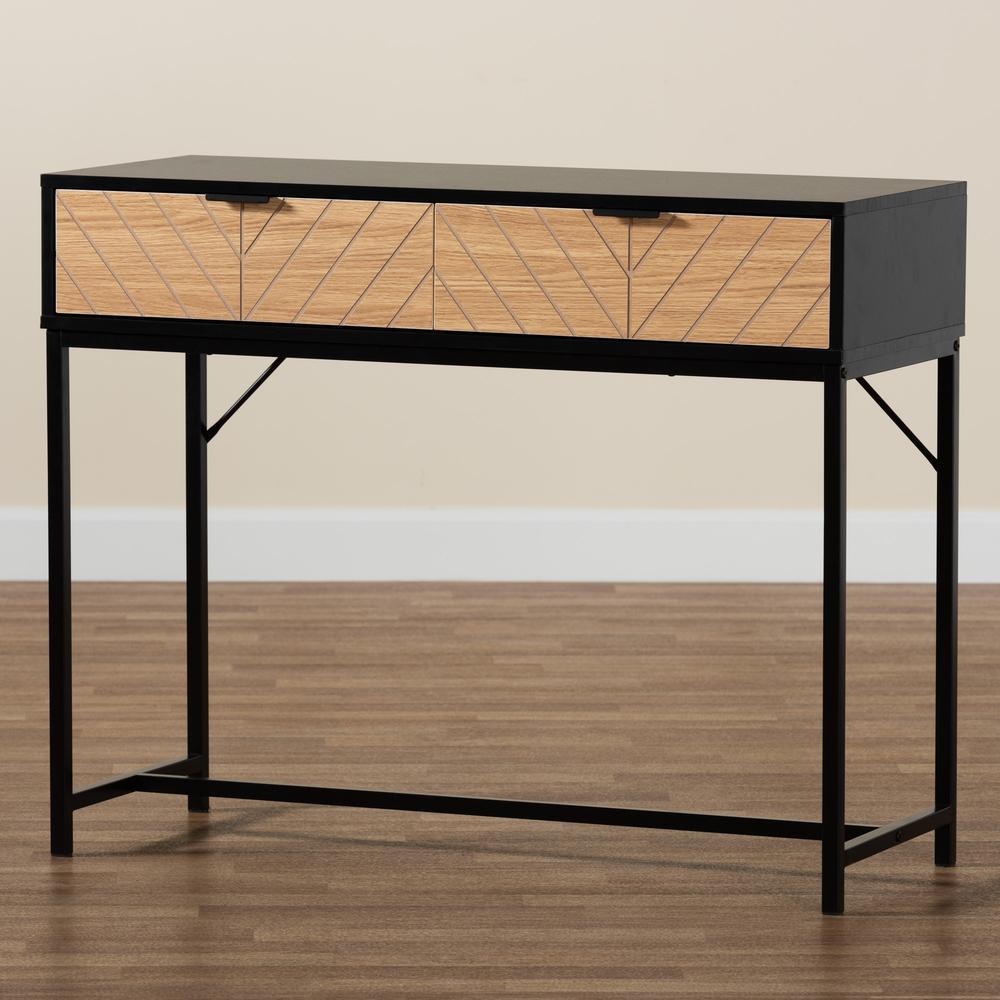 Black Metal 2-Drawer Console Table. Picture 19