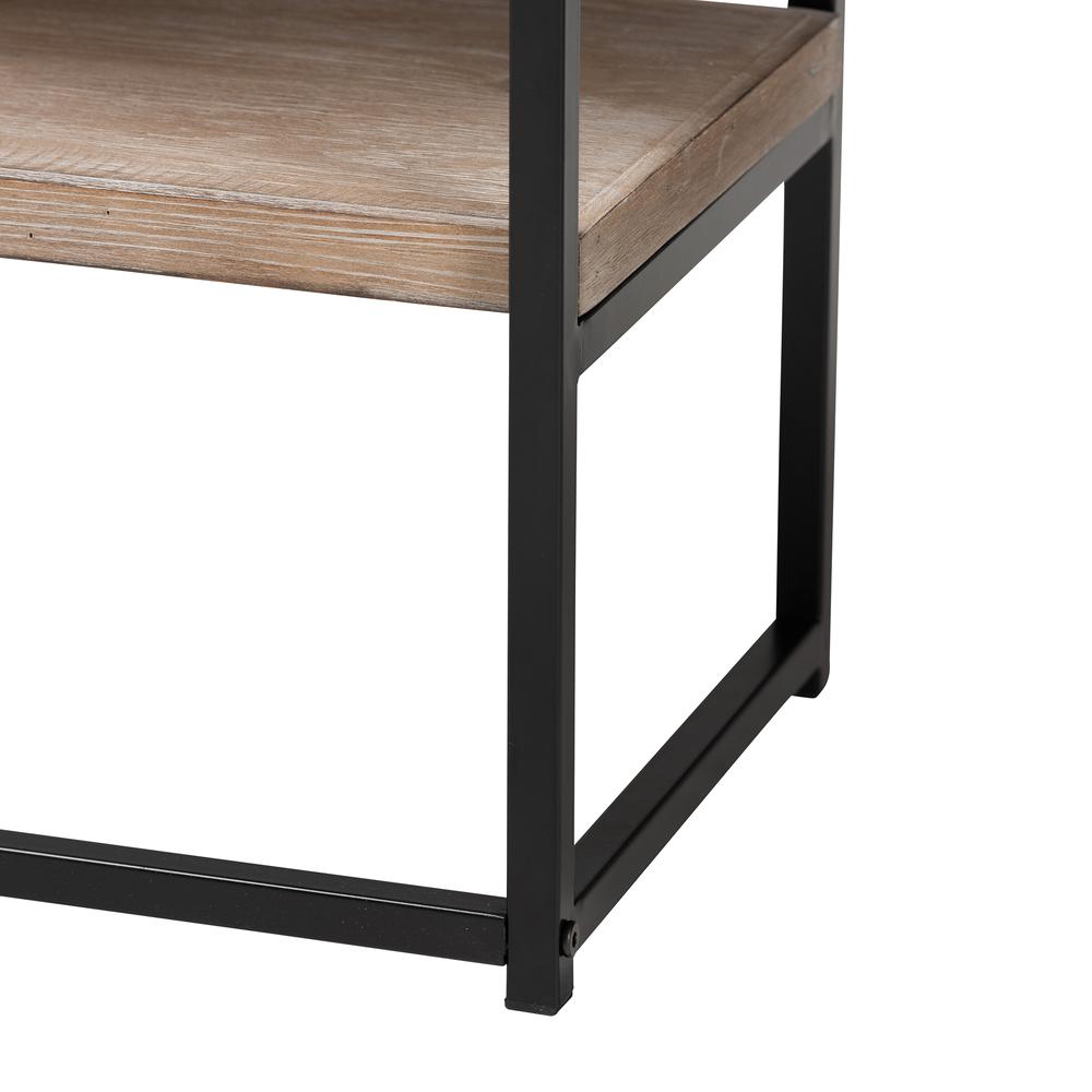 Industrial Natural Brown Finished Wood and Black Metal 2-Drawer Console Table. Picture 16