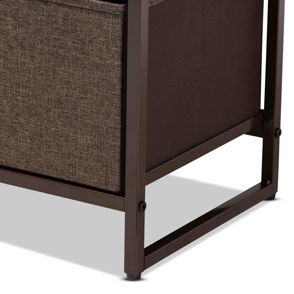 Multi-Colored Fabric Upholstered and Black Metak 5-Drawer Storage Cabinet. Picture 16