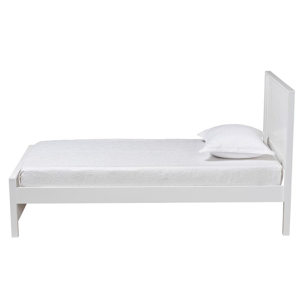 Neves Classic and Traditional White Finished Wood Twin Size Platform Bed. Picture 11