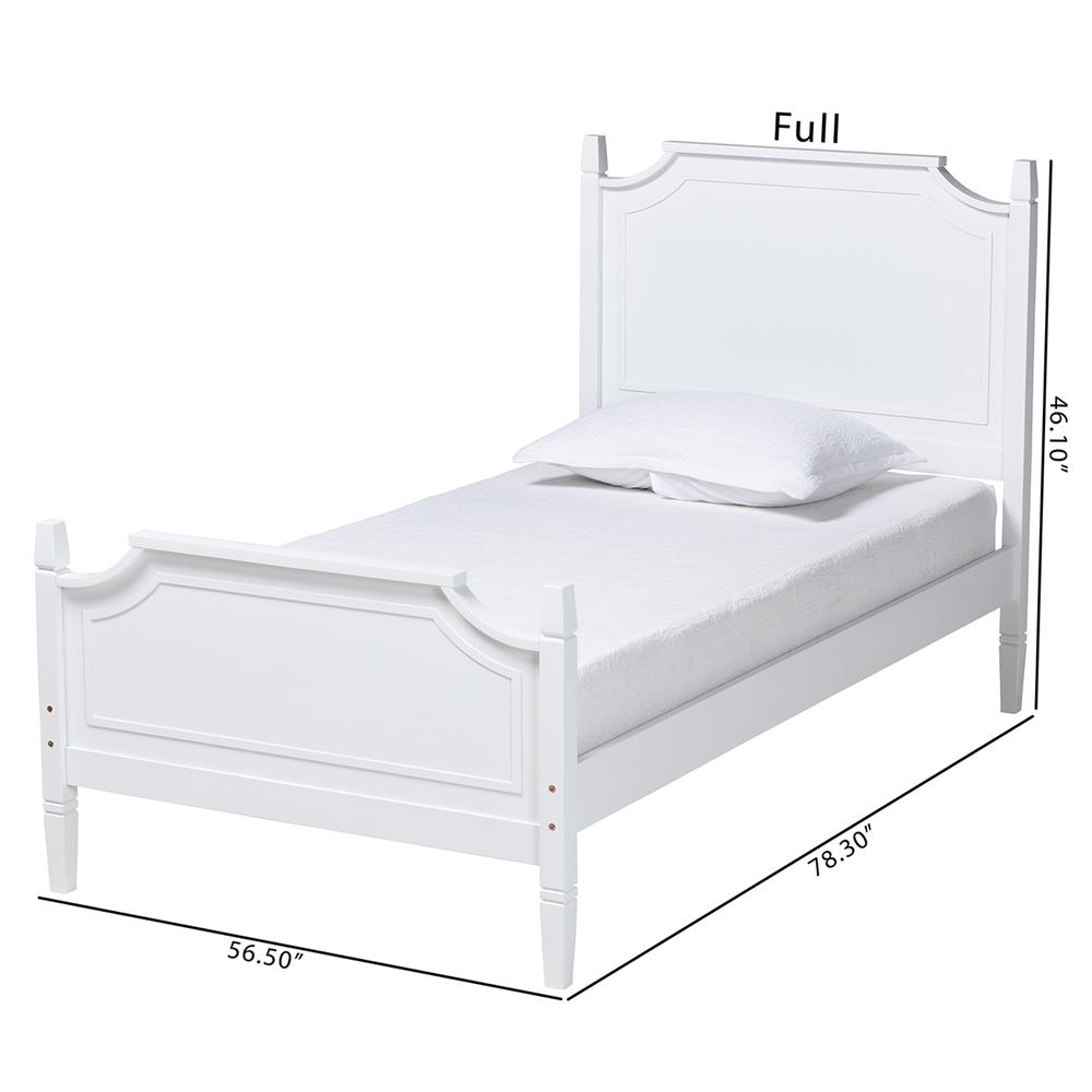 Mariana Classic and Traditional White Finished Wood Twin Size Platform Bed. Picture 20