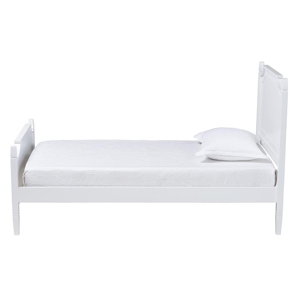 Mariana Classic and Traditional White Finished Wood Twin Size Platform Bed. Picture 12