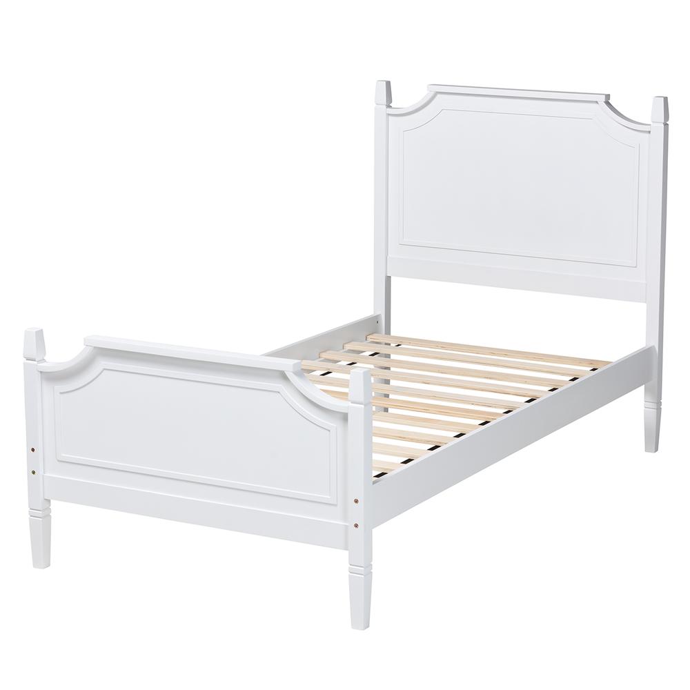 Mariana Classic and Traditional White Finished Wood Twin Size Platform Bed. Picture 13