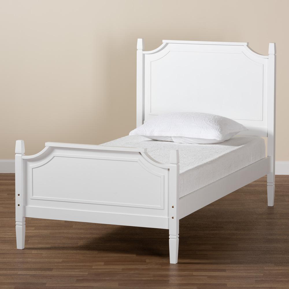Mariana Classic and Traditional White Finished Wood Twin Size Platform Bed. Picture 18