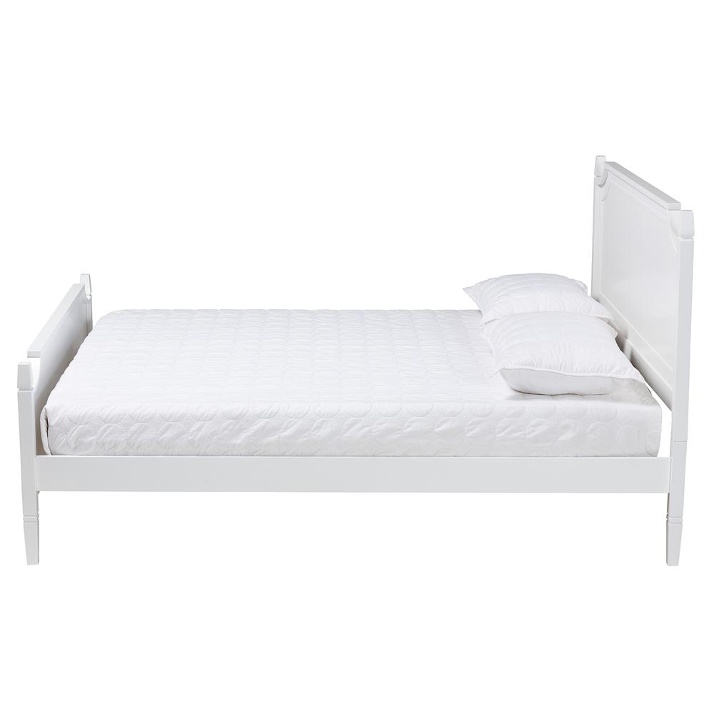 Mariana Classic and Traditional White Finished Wood Queen Size Platform Bed. Picture 11