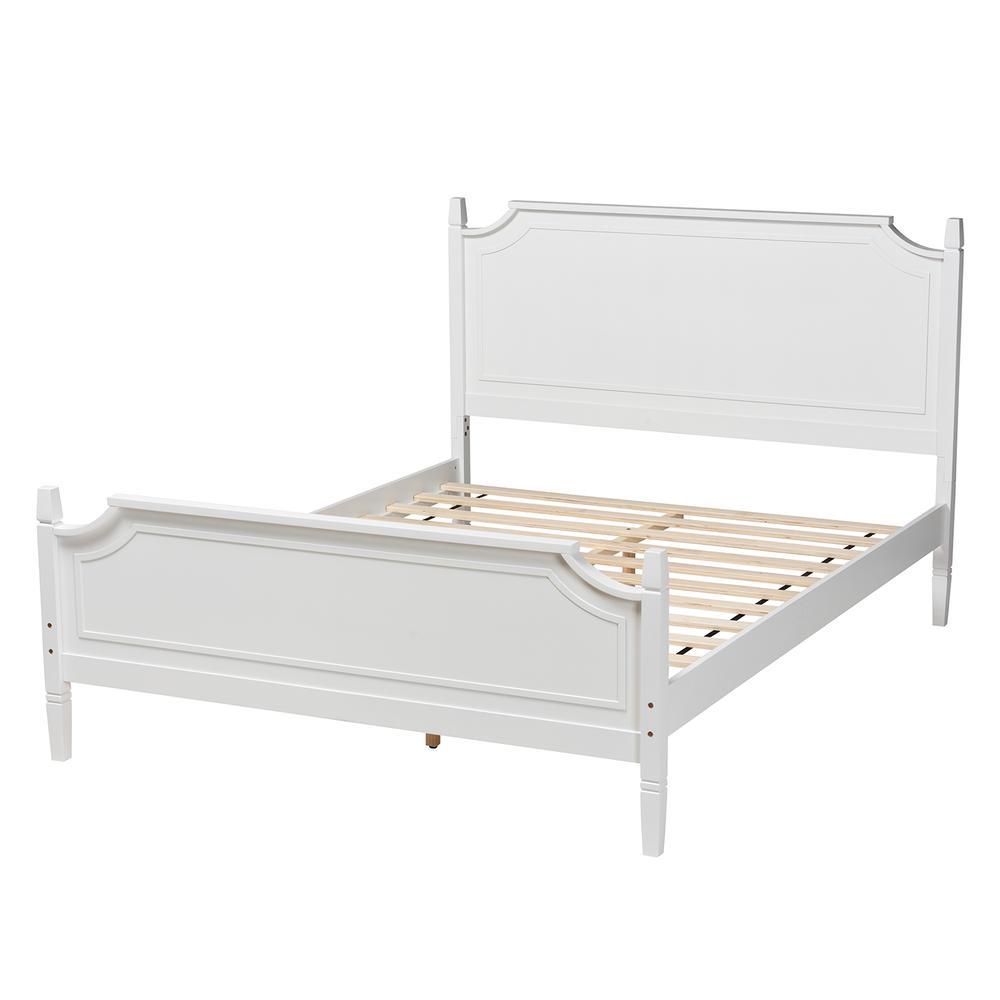 Mariana Classic and Traditional White Finished Wood Queen Size Platform Bed. Picture 12