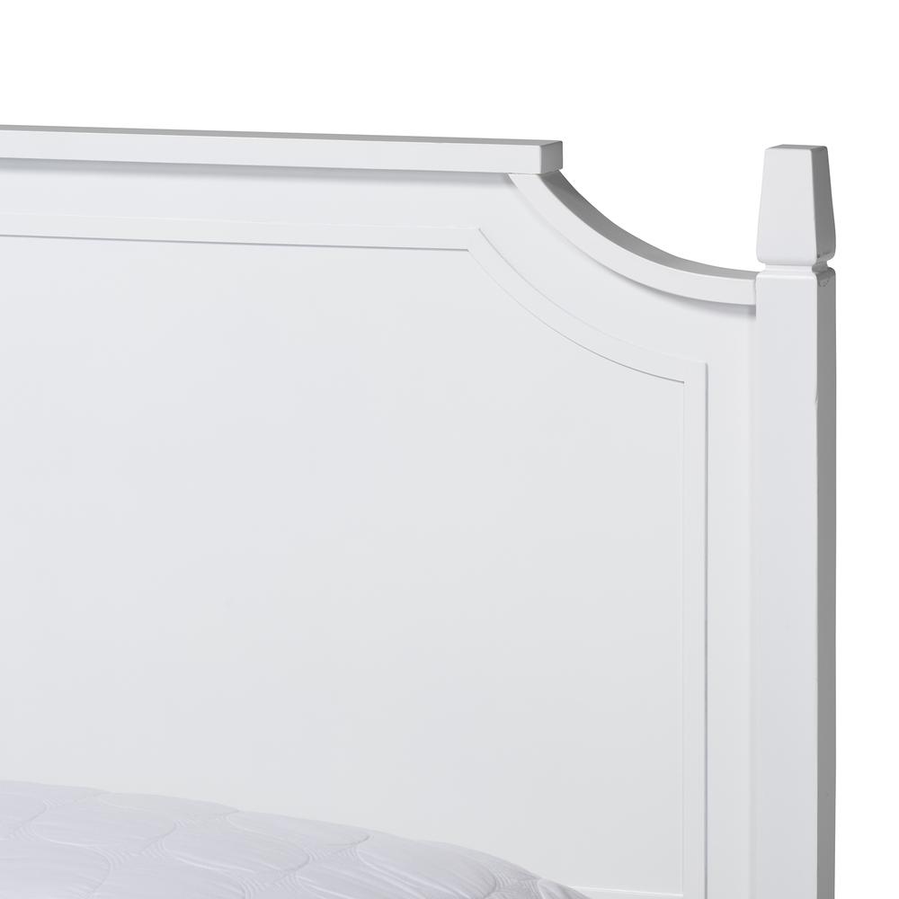 Mariana Classic and Traditional White Finished Wood Queen Size Platform Bed. Picture 13