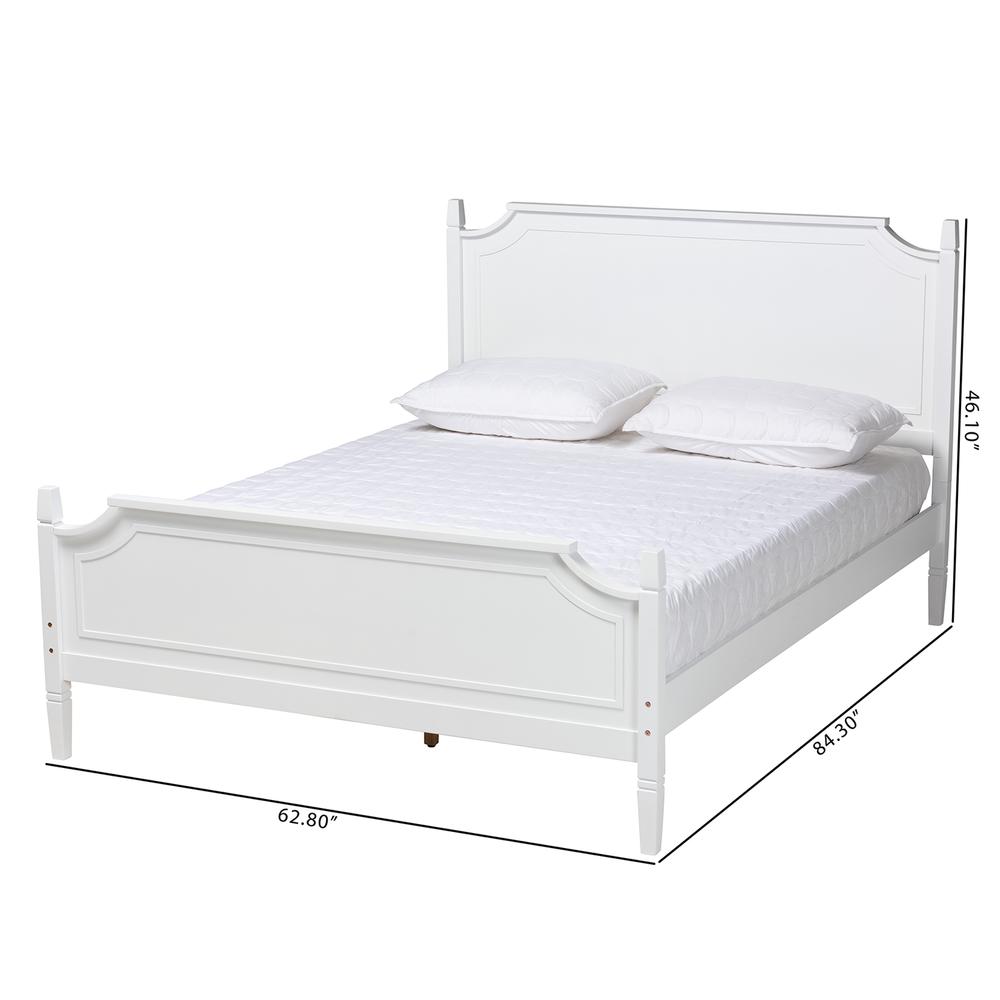Mariana Classic and Traditional White Finished Wood Queen Size Platform Bed. Picture 18