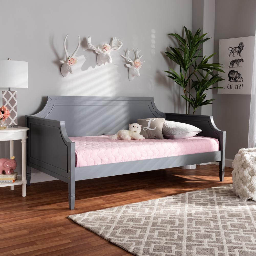 Mariana Classic and Traditional Grey Finished Wood Full Size Daybed. Picture 16