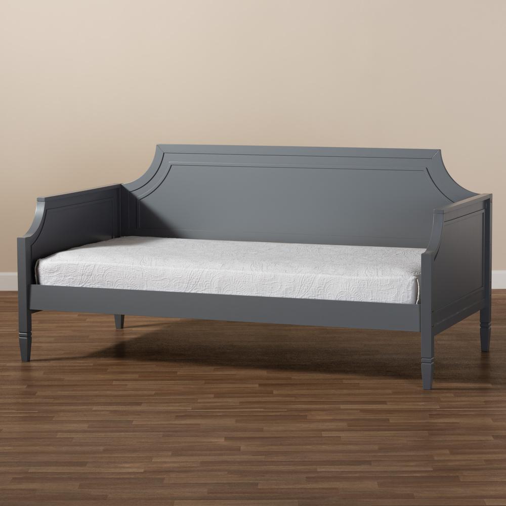 Mariana Classic and Traditional Grey Finished Wood Full Size Daybed. Picture 17