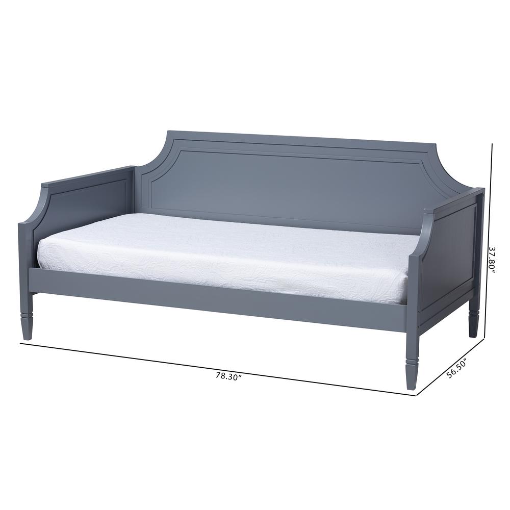 Mariana Classic and Traditional Grey Finished Wood Full Size Daybed. Picture 18