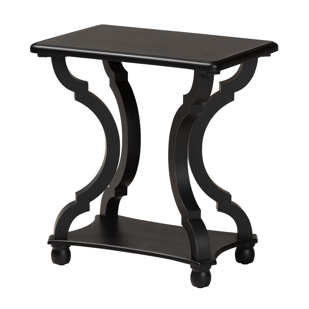 Baxton Studio Cianna Classic and Traditional Black Wood End Table. Picture 10
