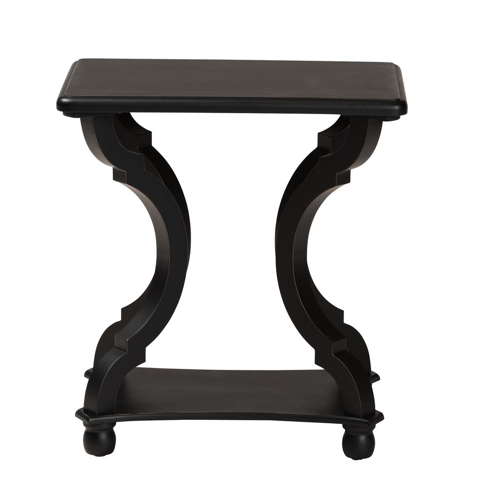 Baxton Studio Cianna Classic and Traditional Black Wood End Table. Picture 11
