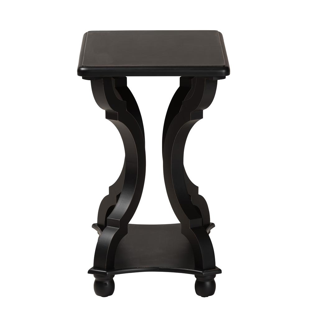 Baxton Studio Cianna Classic and Traditional Black Wood End Table. Picture 12