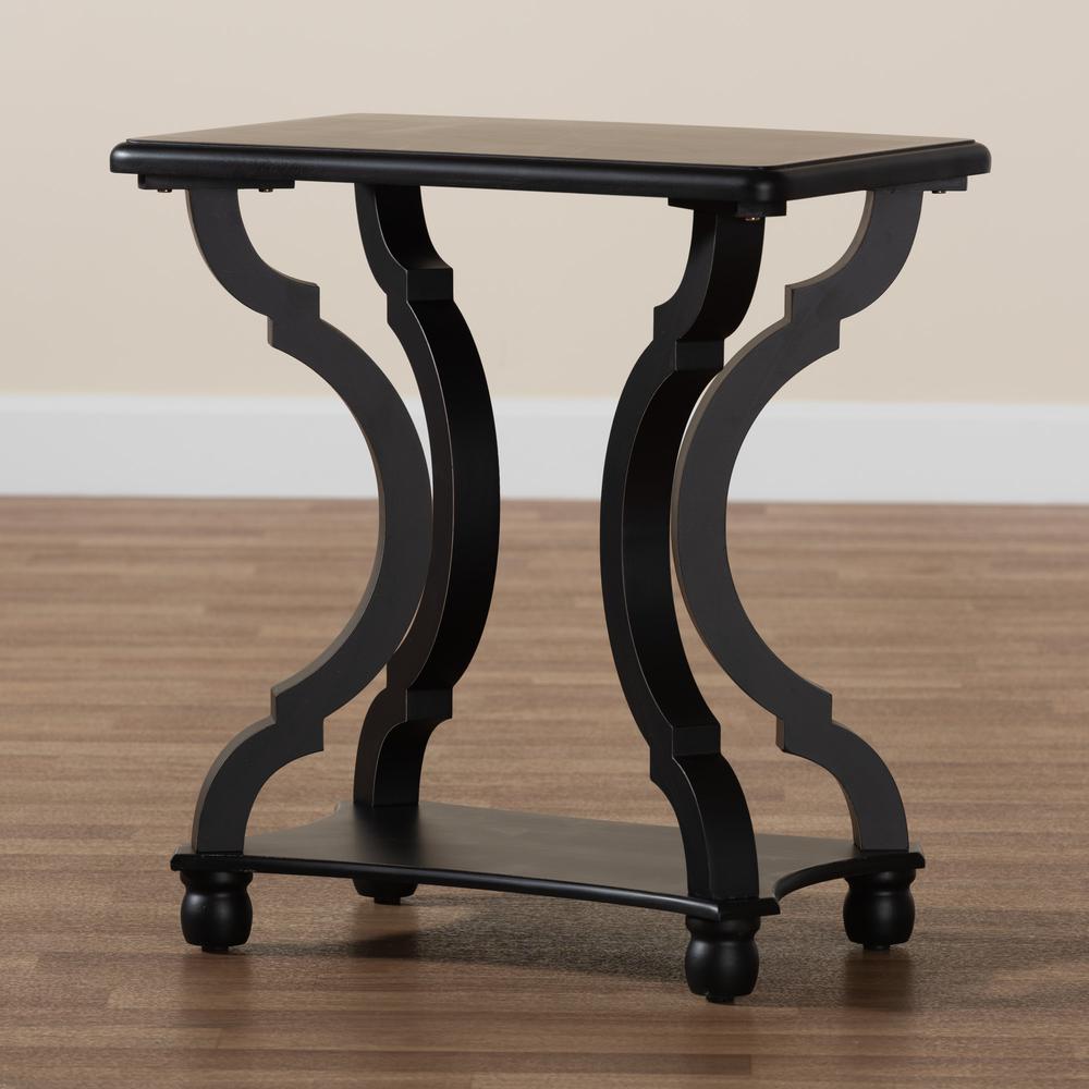 Baxton Studio Cianna Classic and Traditional Black Wood End Table. Picture 17