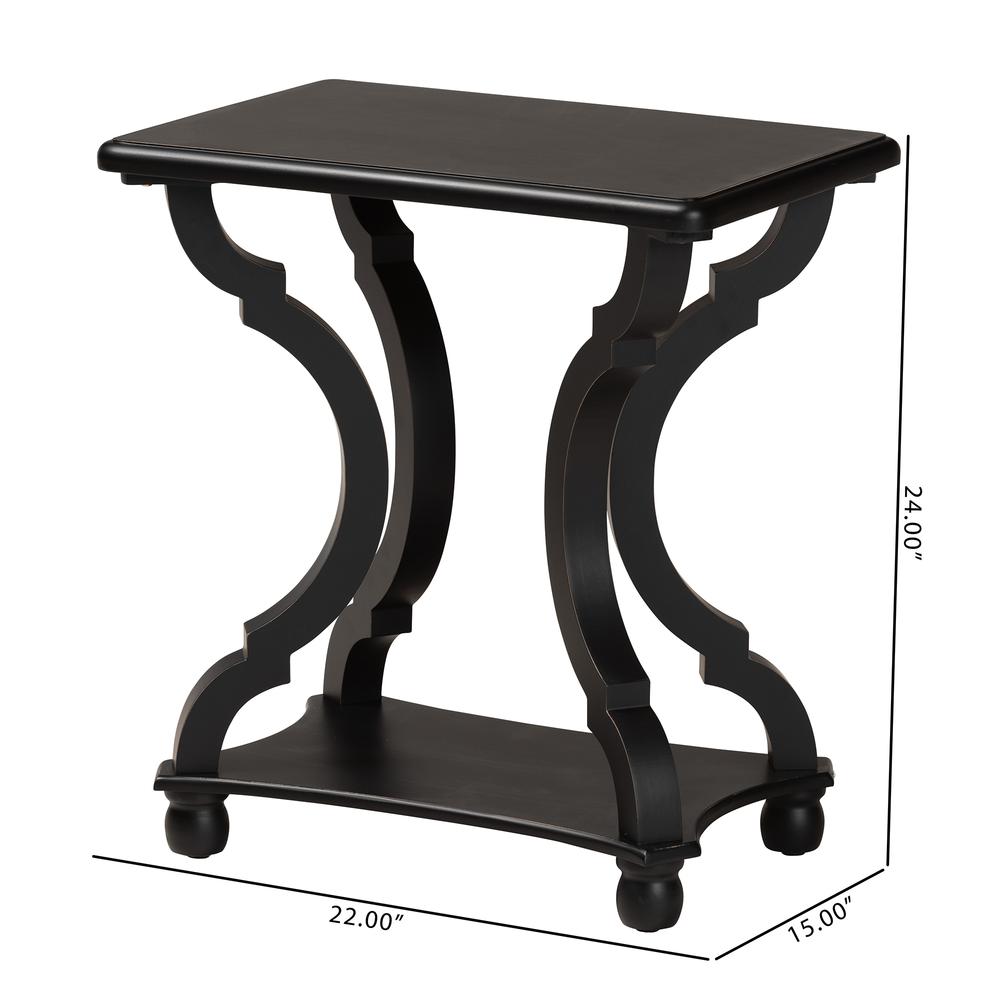 Baxton Studio Cianna Classic and Traditional Black Wood End Table. Picture 18