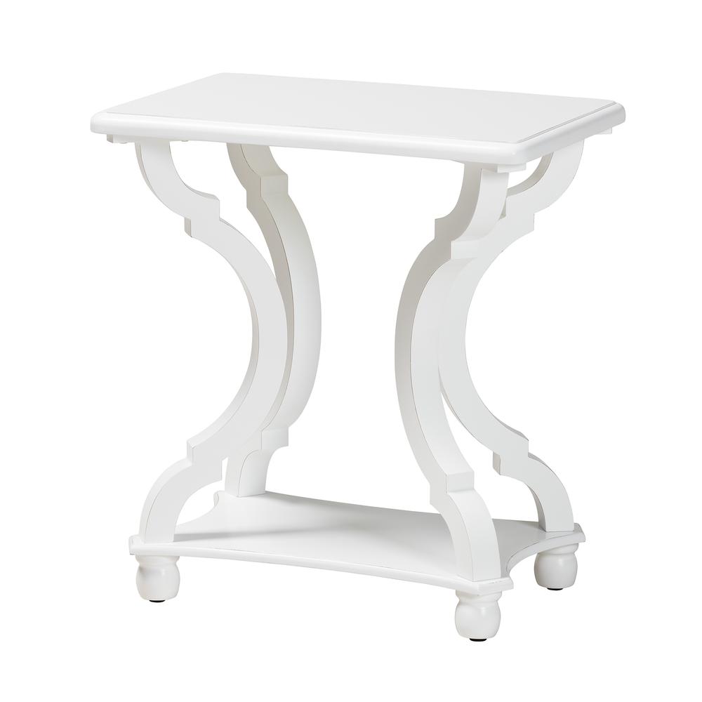 Baxton Studio Cianna Classic and Traditional White Wood End Table. Picture 10