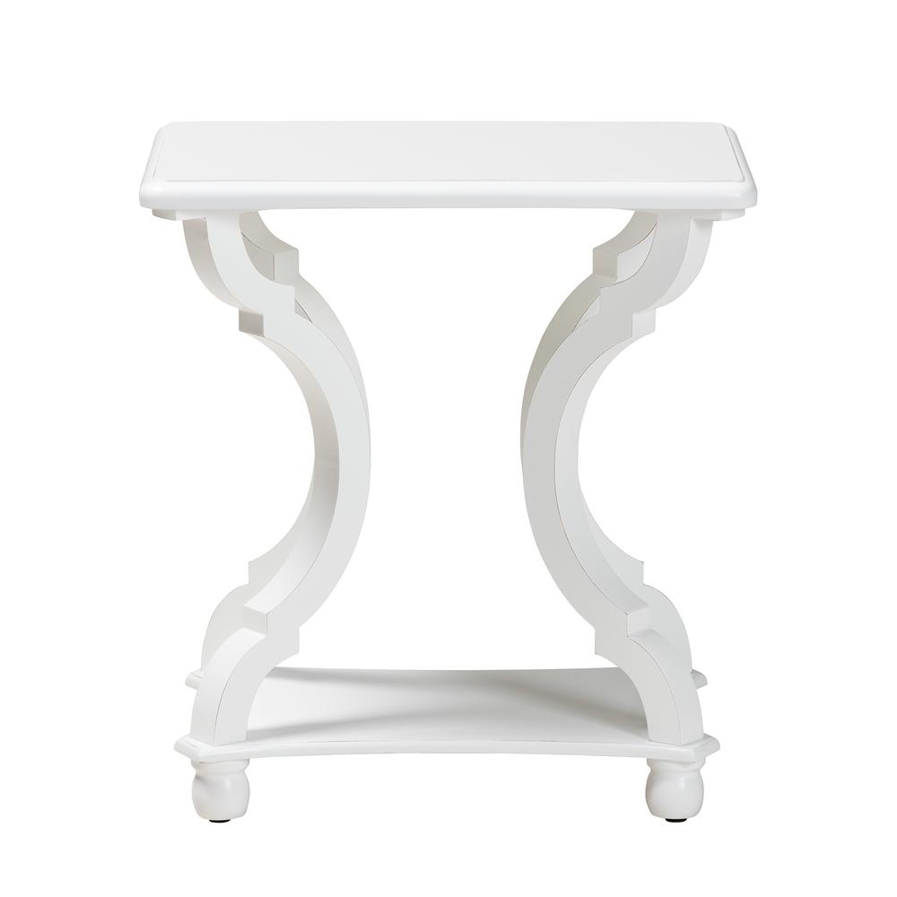Baxton Studio Cianna Classic and Traditional White Wood End Table. Picture 11
