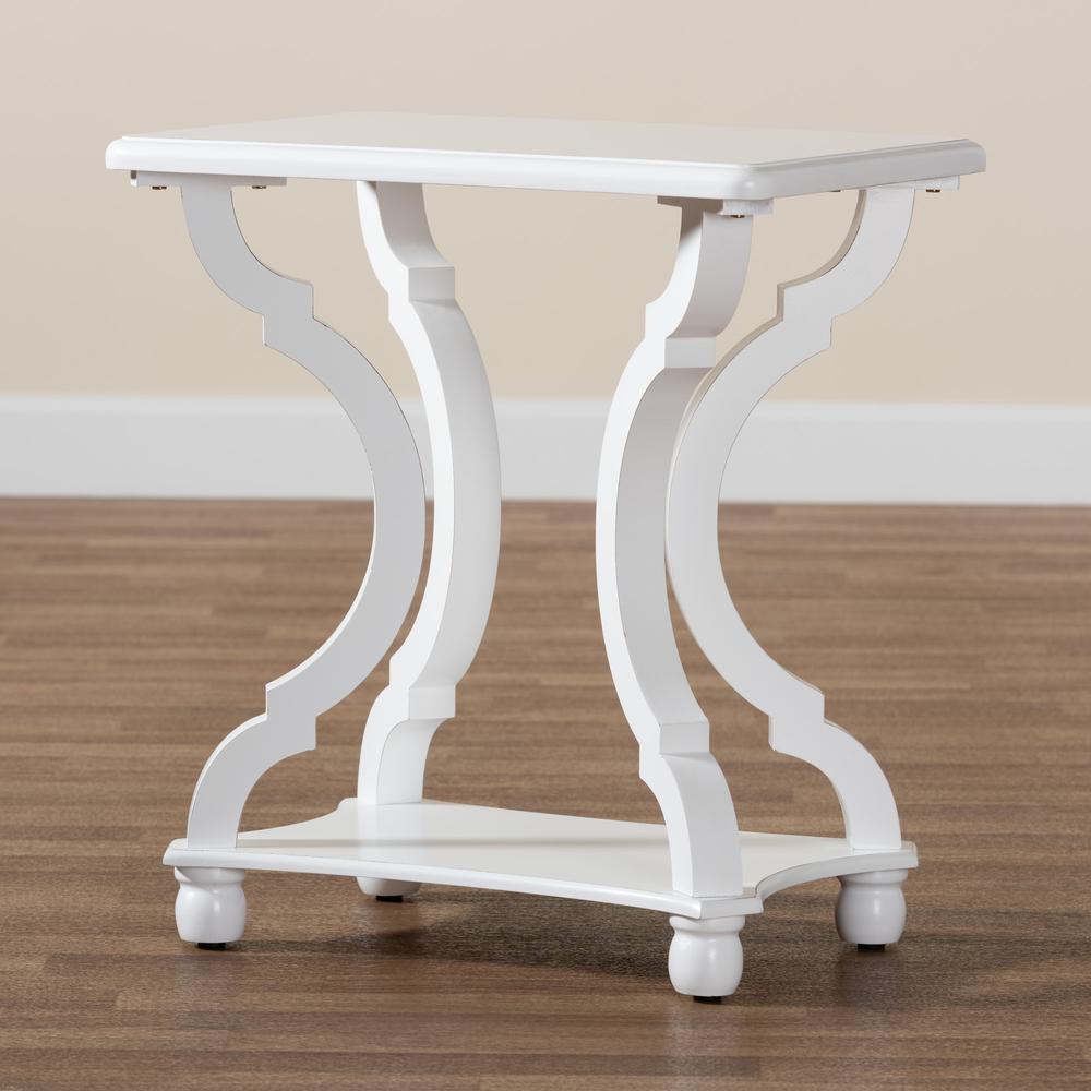 Baxton Studio Cianna Classic and Traditional White Wood End Table. Picture 17