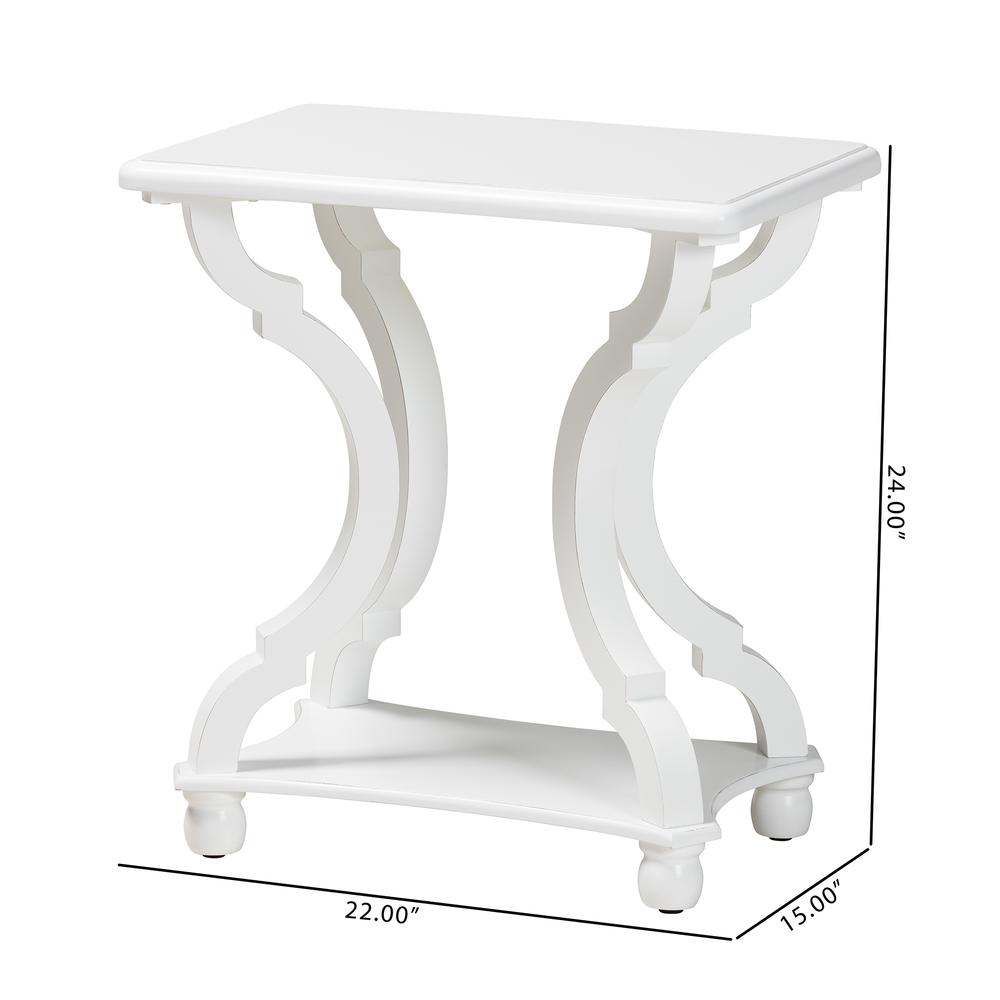 Baxton Studio Cianna Classic and Traditional White Wood End Table. Picture 18
