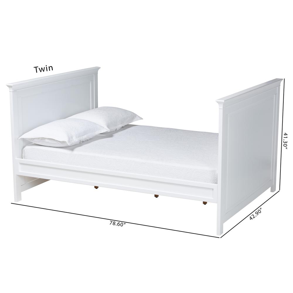 Baxton Studio Ceri Classic and Traditional White Finished Wood Twin Size Daybed. Picture 17
