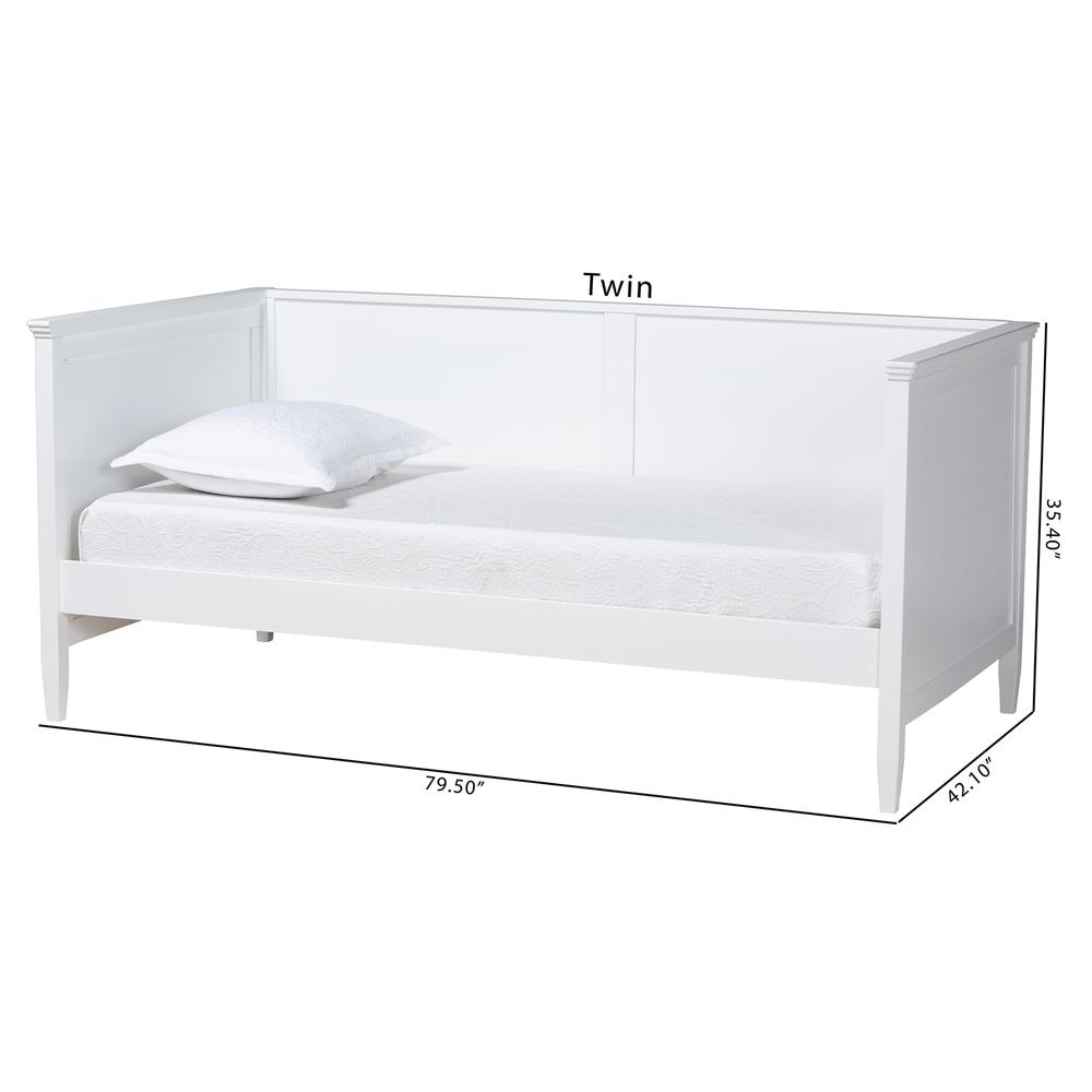 Baxton Studio Viva Classic and Traditional White Finished Wood Twin Size Daybed. Picture 21