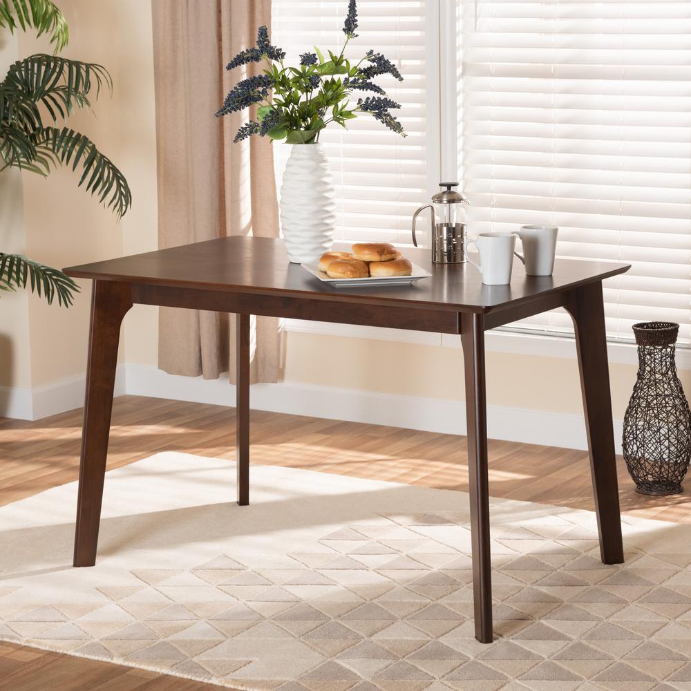 Seneca Modern and Contemporary Dark Brown Finished Wood Dining Table. Picture 16