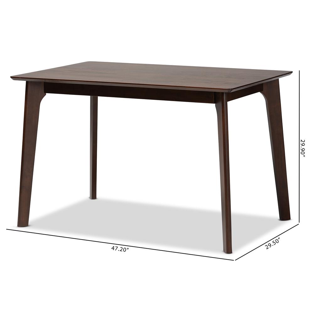 Seneca Modern and Contemporary Dark Brown Finished Wood Dining Table. Picture 18