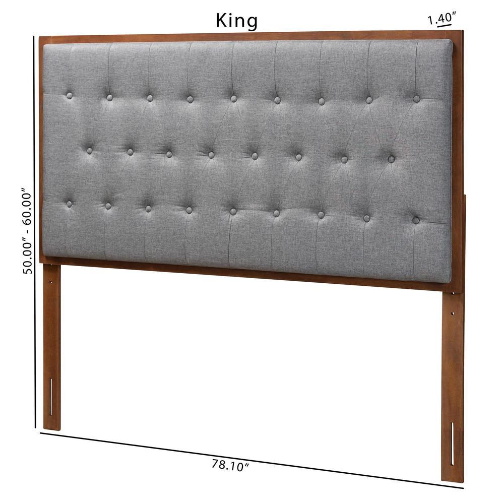 Walnut Brown Finished Wood King size Headboard. Picture 17