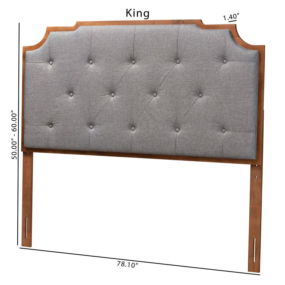 Walnut Brown Finished Wood King Size Headboard. Picture 17