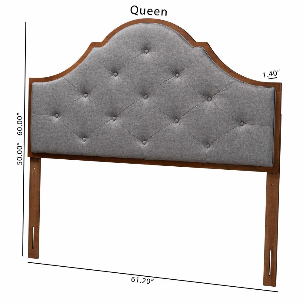 Walnut Brown Finished Wood King Size Headboard. Picture 16